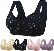 [zhiminhuiygxmb] Daisy Bras for Seniors Front Closure Push Up Bras for Older Women Plus Size No Underwire Front Close Sport Bra