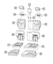 Genuine Mopar Third Row - Headrest 5za121x9ac 5ZA121X9AC