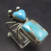 HERBERT RATION Navajo TURQUOISE Sterling Silver Spider Bug Insect RING size 7