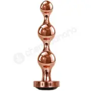 Gender X Gold Digger Large Rose Gold Metal Butt Plug With Black Gem Base