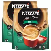 Nescafe 3 in 1 Rich Coffee 25 Sachets Bag 2 X 475 G Ground