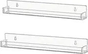 IEEK Nail Polish Rack Wall Mounted Shelf 2 Pack,Clear Kids Wall Bookshelf Acrylic Nail Polish Holder with Removable Anti-Slip End Inserts,2 Tiers Floating Polish Organizer Display 30 Bottles