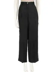 Black Tapered Fit High Rise Trousers