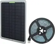 Solar Powered Grow Light Strip, IP65 Waterproof Full Spectrum LED Strip 20W for Outdoor, Greenhouse