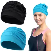 2 Pcs Stretch Swimming Cap Elastic Hats for Dreadlocks Man Woman