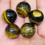 5pc top! Natural Tiger's eye Quartz Sphere Crystal Ball Healing 20mm