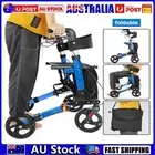 NEW Foldable Rollator Walking Frame Aid Elderly Disability Mobility Walker AU
