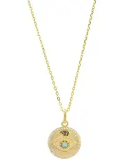 [Georgini] Opal Glow Created Evil Eye Medallion in Gold