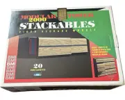 Vtg VHS Tape Holder Faux Wood 2 Drawer Cabinet Storage Stackable OPEN BOX New