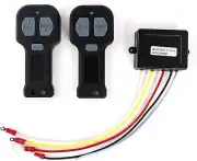 QWORK 12V Car Wireless Winch Electric Remote Control, 2 Pack Universal Mini NOB