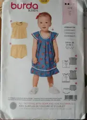 Burda kids sewing pattern 9338 - dress, top, bloomers