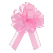 20pcs 6 Inch Large Big Pull Bow Organza Gift Wrapping Bows Ribbon, Pink