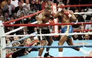 Evander Holyfield Throws A Punch Against Bert Cooper Old Boxing Photo