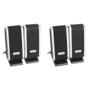 4 Pcs USB Computer Speakers Portable Speaker Stereo 3.5mm with Ear Jack for2222