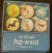 OCS Designs Glass Dome Magnet Set Pup-arazzi Dog Magnets Scotty Beagle Chihuahua