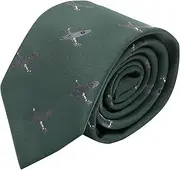 [King & Priory] Dark Green Embroidered Hurricane Fighter Plane Tie, Green, One Size