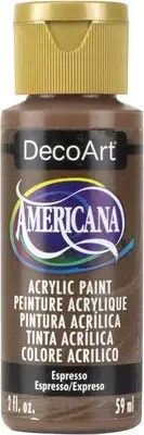 DecoArt Americana Acrylic Paint 2oz-Espresso Opaque DA-271
