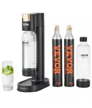 VEVOR Sparkling Water Maker Soda Maker Machine 2 PET Bottle 2 CO2 Cylinder Black