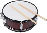 14in Stainless Steel Snare Drum Beginners for Military Band Student with Drumsticks Strap