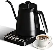 Pour-Over Coffee Kettle with One-Touch 92°C Brewing Function, 304 Stainless Steel, Adjustable Temperature Control, Touch-Sensitive Panel, Heat-Resistant Handle - Ideal for Coffee Enthusiasts and Gifts