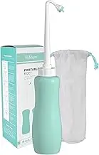 Portable Bidet for Toilet, Handheld Personal Bidet On-the-Go, Travel Bide 650ml Extra Long Pointed Nozzle Spray for Childbirth, Personal Hygiene, Outdoor, Camping with Travel Bag- 22.8oz/ Green