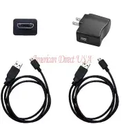1X Wall +2x USB Charger Cables Cord for PS4 DualShock 4 Playstation 4 Controller