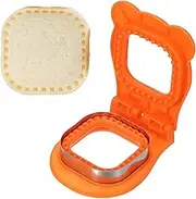 uxcell Crustless Sandwich Cutter, Square Shape Uncrustable Sandwich Maker Sealer Press Bread Cookie Cutter and Sealer for DIY Breakfast Lunch Afternoon Tea (Orange)