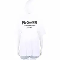 在飛比找Yahoo奇摩購物中心優惠-Alexander McQueen 塗鴉字母純棉白色短袖TE