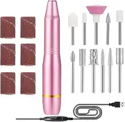 Electric Nail Drill, Cordless Electric Nail Drill Machine, Hand Foot Care Tool, Manicure Pedicure Tools with Nail Drill Bits, Polishing Set for Acrylic Gel