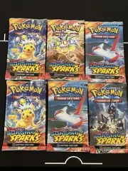 Pokemon TCG Scarlet & Violet Surging Sparks Booster Packs x6 Sealed, Random Art