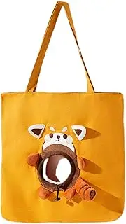 Qianly Pet Shoulder Bag Kitty Outing Bag Lightweigh Puppy Outdoor Handbag with Drawstring Opening for Small Dog Small Pet, Brown and XL