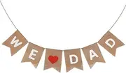 Fathers Day Decorations for Party Banner for Dad Birthday Party Decor for Men Dadddy Dads Sign Banner Burlap We Love Dad Banners Party Decoration for Home Office Outdoor Indoor