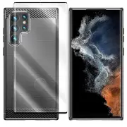 Smooth 9H+ Screen Protector Carbon Fiber Case for Samsung Galaxy S22 Ultra S908U