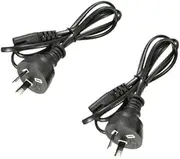 [2 Pack] 2 Pin Core Figure 8 IEC-C7 Power Lead AC Power Cord Cable Australian Mains Plug