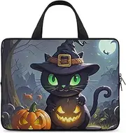 Laptop Case Sleeve Shockproof Computer Carrying Bag Cat Halloween Laptop Bag Tote Lightweight Notebook Case Cover Traveling Briefcase Handle Bags for Travel Business 17inch