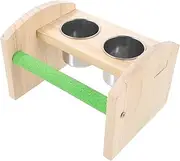 LIGHTAOTAO Bird Training Rack with Feeding Cups Wooden Perch Stand for Parrots and Birds Decor