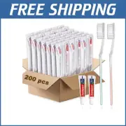 Individually Wrapped Travel Toothbrushes with 5g Toothpaste - 200 Units
