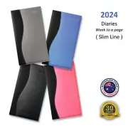 2024 Diary Slimline Weekly View Two Tone Cover Personal Business Planner Notepad