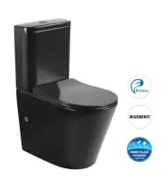 Oasis Rimless Matte Black Back to Wall Toilet Suite