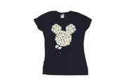 Mickey Mouse Womens/Ladies Chamomile Head Cotton T-Shirt (Navy Blue) - UTBI52846