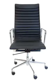 SK Designer Living Replica Eames High Back Ribbed Leather Office Chair