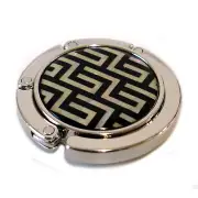 Mother of Pearl Black Table Folding Purse Caddy Handbag Bag Holder Hanger Hook