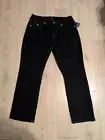 True Religion 34x30 Ricky Relaxed Straight Rinse Black SN Flap NWT Hip Hop Trap
