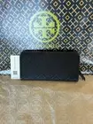Tory Burch T Monogram Jacquard Zip Slim Wallet Black Gold
