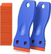 Plastic Razor Blade Scraper, 2 Pack Razor Scraper with 120 Pcs Razor Blades for