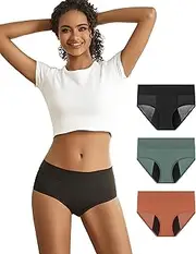 [Goat Union] Midi Period Underwear for Women Teens, Menstrual Period Panty, Organic Cotton Lining, Full Coverage & Heavy Flow