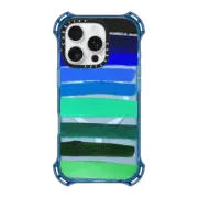 iPhone 16 Pro Bounce Case MagSafe Compatible Retro Blue Stripes