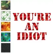 You're An Idiot, Vinyl Decal Sticker, 40 Patterns & 3 Sizes, #1862
