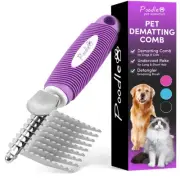 Poodle Dematting Fur Rake Comb Brush for Dogs and Cats - Long 2.5" Steel Safe...