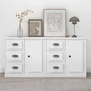 Sideboard High Gloss White Cabinets for Dining Room, Kitchen Storage, Living Room Furniture Set, Modern Sideboards and Buffets Table